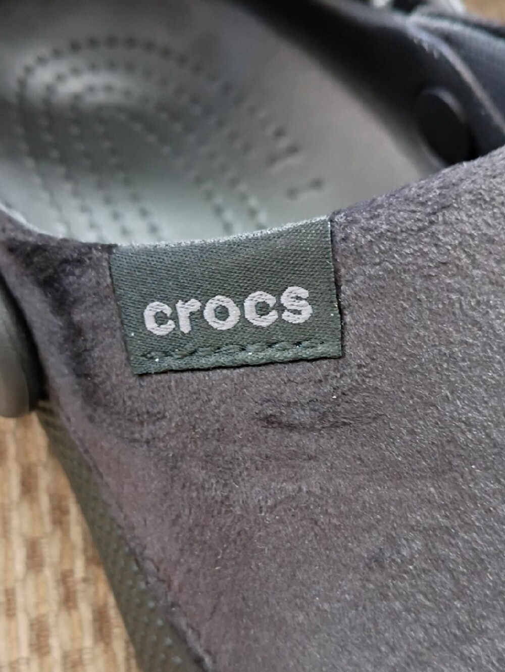 CROCS Womens Or Kids Suede-Look Clog Mules in Black - Picture 2 of 11